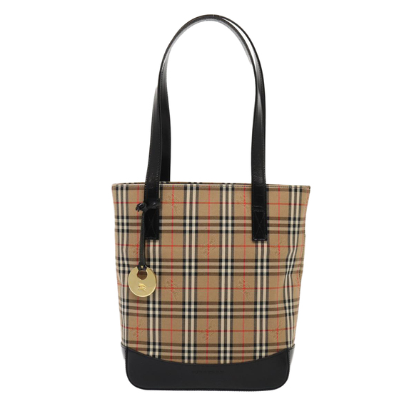 BURBERRY Nova Check Tote Bag Canvas Beige Gold Auth ep5405 - Picture 13 of 16